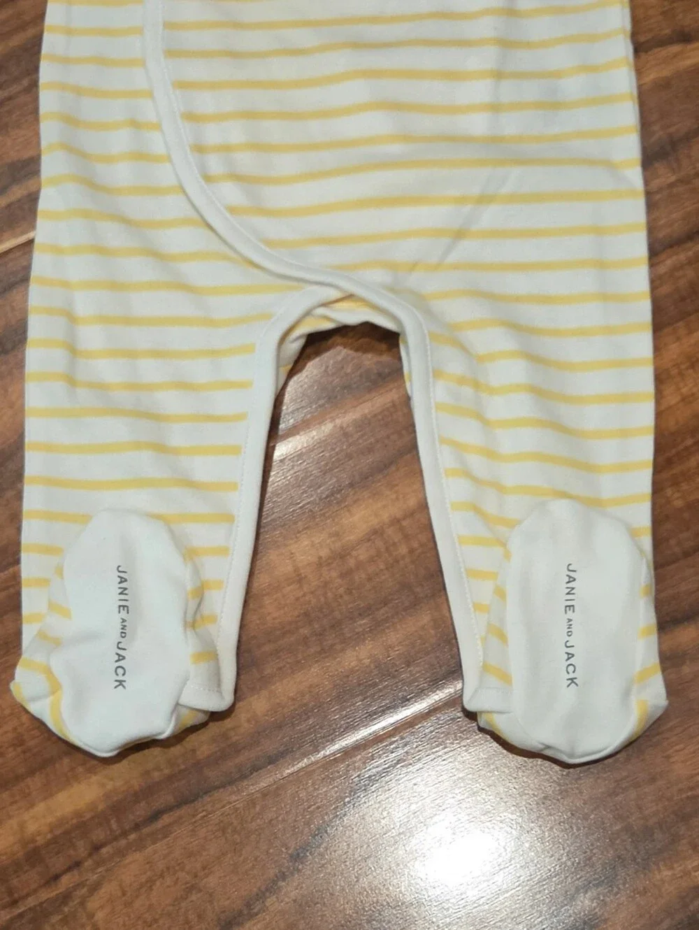 Janie and Jack NWT 6-9 Months Yellow and White Striped Footed One-Piece